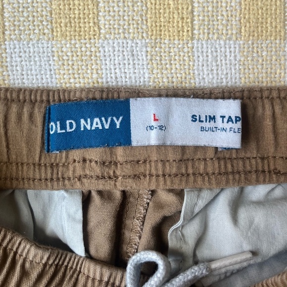 Old Navy Kids Slim Taper Tan Cargo Joggers - Picture 3 of 4